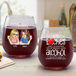 Keeping Each Other Sane - Bestie Personalized Custom Wine Glass - Gift For Best Friends, BFF, Sisters