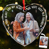 Custom Photo Old Friends Are Treasures Built Over Time - Bestie Personalized Custom Heart Glass Ornament - Christmas Gift For Best Friends, BFF, Sisters