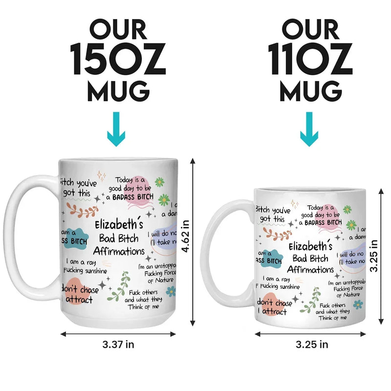 Fearless Self-Love Affirmations - Friend Personalized Custom Mug - Christmas Gift, Birthday Gift For Best Friends, Family Members, Coworkers, Yourself