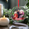 Custom Photo My Favorite Part Of Christmas Is Family - Family Personalized Custom Circle Glass Ornament - Christmas Gift For Family Members