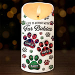 Life’s Better With A Tail - Dog & Cat Personalized Custom 3D Inflated Effect Printed LED Candle - Christmas Gift For Pet Owners, Pet Lovers