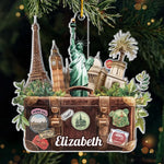 The World Is Your Playground - Travel Personalized Custom Ornament - Acrylic Custom Shaped - Christmas Gift For Adventure Travel Lovers