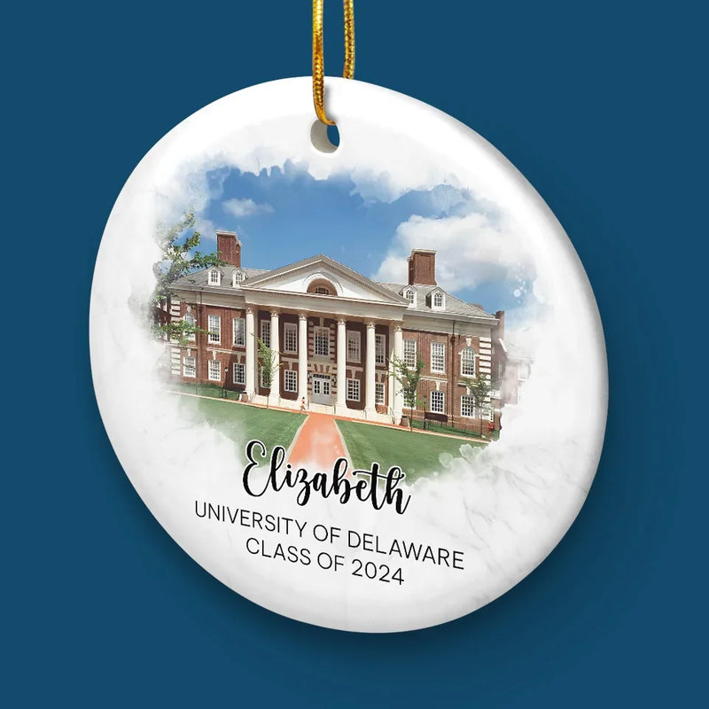 Custom Photo Chase Your Dreams And Make Them A Reality - Family Personalized Custom Ornament - Ceramic Round Shaped - Christmas Gift, Graduation Gift For Family Members, Siblings, Brothers, Sisters