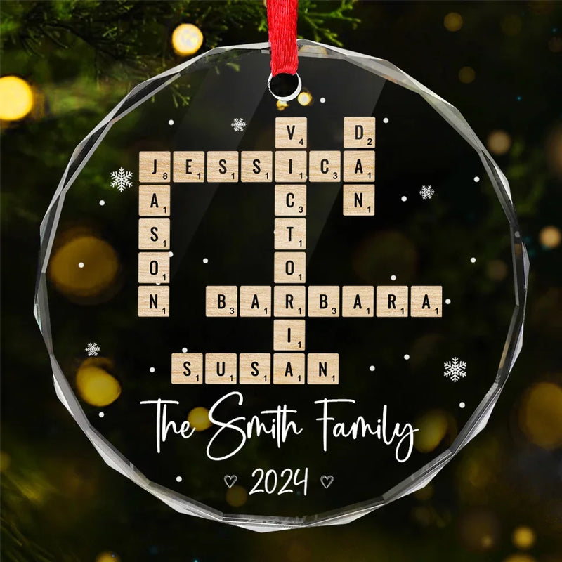 AMZ - Sending Love And Comfort During This Time - Family Personalized Custom Circle Glass Ornament - New Arrival, Christmas Gift For Family Members