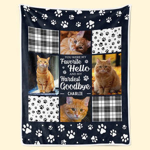 Custom Photo You Were My Hardest Goodbye - Memorial Personalized Custom Blanket - Sympathy Gift For Pet Owners, Pet Lovers