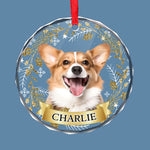 Custom Photo Happiness Is A Purring Kitty - Dog & Cat Personalized Custom Circle Glass Ornament - Christmas Gift For Pet Owners, Pet Lovers