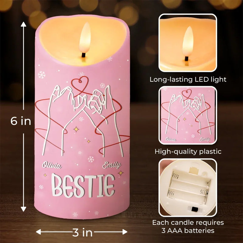 Bestie Would Punch A B*tch For You - Bestie Personalized Custom LED Candle - Christmas Gift For Best Friends, BFF, Sisters