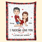 Every Day Is The Best Day When I'm With You - Couple Personalized Custom Blanket - Christmas Gift For Husband Wife, Anniversary