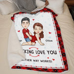 Every Day Is The Best Day When I'm With You - Couple Personalized Custom Blanket - Christmas Gift For Husband Wife, Anniversary