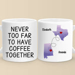 Together In Spirit, Even With A Drink Apart - Bestie Personalized Custom Mug - Christmas Gift For Best Friends, BFF, Sisters