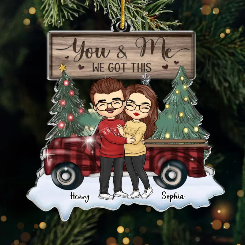 Paws And Claws, Our Pets Bring Christmas Cheer - Couple Personalized Custom Ornament - Acrylic Custom Shaped - Christmas Gift For Husband Wife, Anniversary, Pet Owners, Pet Lovers
