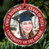 Custom Photo Congratulations On Your Graduation - Family Personalized Custom Circle Glass Ornament - Christmas Gift, Graduation Gift For Family Members, Siblings, Brothers, Sisters