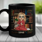 Books Are The Windows To My Soul - Personalized Custom Black Mug - Gift For Book Lovers