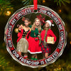 Custom Photo The Joy Of An Endless Friendship Journey - Bestie Personalized Custom Circle Glass Ornament - Christmas Gift For Best Friends, BFF, Sisters