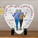 Good Drinks, Better Company - Bestie Personalized Custom Heart Shaped Stone With Stand - Christmas Gift For Best Friends, BFF, Sisters