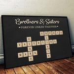 Forever Linked Together - Family Personalized Custom Horizontal Poster - Christmas Gift For Family Members, Siblings, Brothers, Sisters