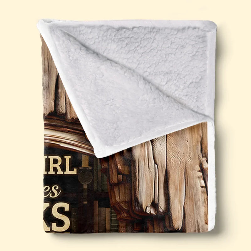 Just A Girl Enchanted By Stories- Personalized Custom Blanket - Gift For Book Lovers
