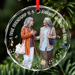 True Friendship Journey Gifts for Best Friends - Glass Ornament