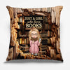 A Girl With A Passion For Reading - Personalized Custom Pillow - Gift For Book Lovers