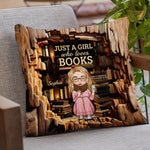 A Girl With A Passion For Reading - Personalized Custom Pillow - Gift For Book Lovers