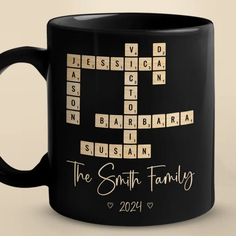 Family First - Family Personalized Custom Black Mug - Gift For Family Members