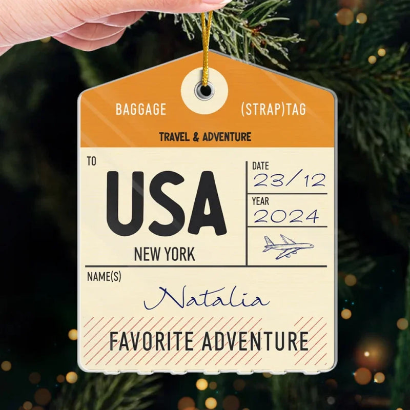 Discover The World And Uncover Your Soul - Travel Personalized Custom Ornament - Acrylic Custom Shaped - Christmas Gift For Adventure Travel Lovers