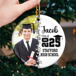 Custom Photo Wherever You Go, Go With All Your Heart - Family Personalized Custom Ornament - Ceramic Round Shaped - Christmas Gift, Graduation Gift For Family Members, Siblings, Brothers, Sisters