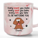 I'll Be Watching You - Dog Personalized Custom Marble Mug - Christmas Gift For Pet Owners, Pet Lovers