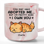 But I'm Pretty Sure I Own You - Dog & Cat Personalized Custom Marble Mug - Christmas Gift For Pet Owners, Pet Lovers