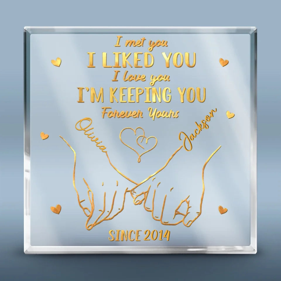 From Our First Kiss Till Our Last Breath - Couple Personalized Custom Square Shaped Acrylic Plaque - Christmas Gift For Husband Wife, Anniversary