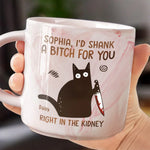 Custom Name Funny Protective Cat Gifts for Friends - Personalized Marble Mug