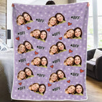 Custom Photo Love Is Beautiful, Friendship Is Better - Bestie Personalized Custom Blanket - Christmas Gift For Best Friends, BFF, Sisters