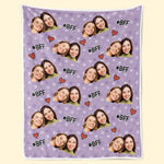 Custom Photo Love Is Beautiful, Friendship Is Better - Bestie Personalized Custom Blanket - Christmas Gift For Best Friends, BFF, Sisters