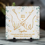 I Love You Forever And Always - Couple Personalized Custom Square Shaped Stone With Stand - Christmas Gift For Husband Wife, Anniversary, First Christmas