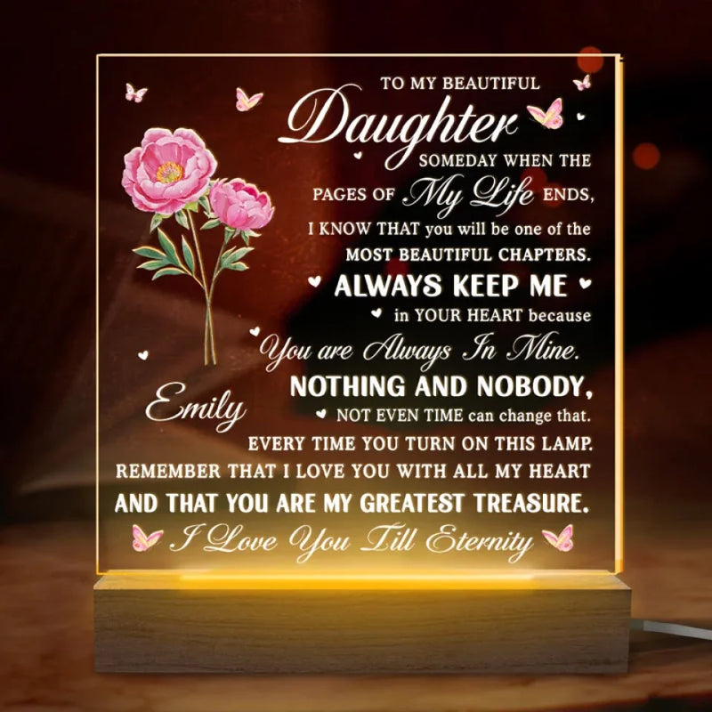 You Are Always In Mine - Family Personalized Custom Shaped 3D LED Light - Christmas Gift For Daughter