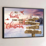All Hearts Come Home For Christmas - Family Personalized Custom Horizontal Poster - Christmas Gift For Family Members