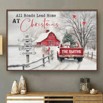 All Roads Lead Home At Christmas - Family Personalized Custom Horizontal Poster - Christmas Gift For Family Members