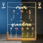 First Mama Now Grandma - Family Personalized Custom Shaped 3D LED Walnut Night Light -  Christmas Gift For Mom, Grandma