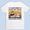 J'aime la bière et mon animal de compagnie - T-shirt unisexe personnalisé pour chien et chat, t-shirt premium, sweat à capuche - Cadeau de Noël pour les propriétaires et les amoureux des animaux