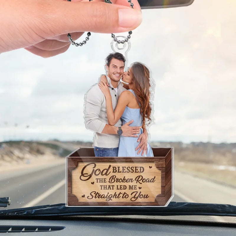 Custom Photo In You I’ve Found My Home - Couple Personalized Custom Car Ornament - Acrylic Custom Shaped - Gift For Husband Wife, Anniversary