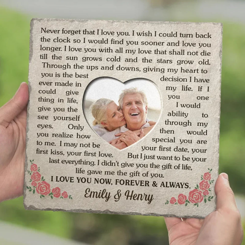 Custom Photo In All The World, There Is No Love For You Like Mine - Couple Personalized Custom Square Shaped Stone With Stand - Christmas Gift For Husband Wife, Anniversary