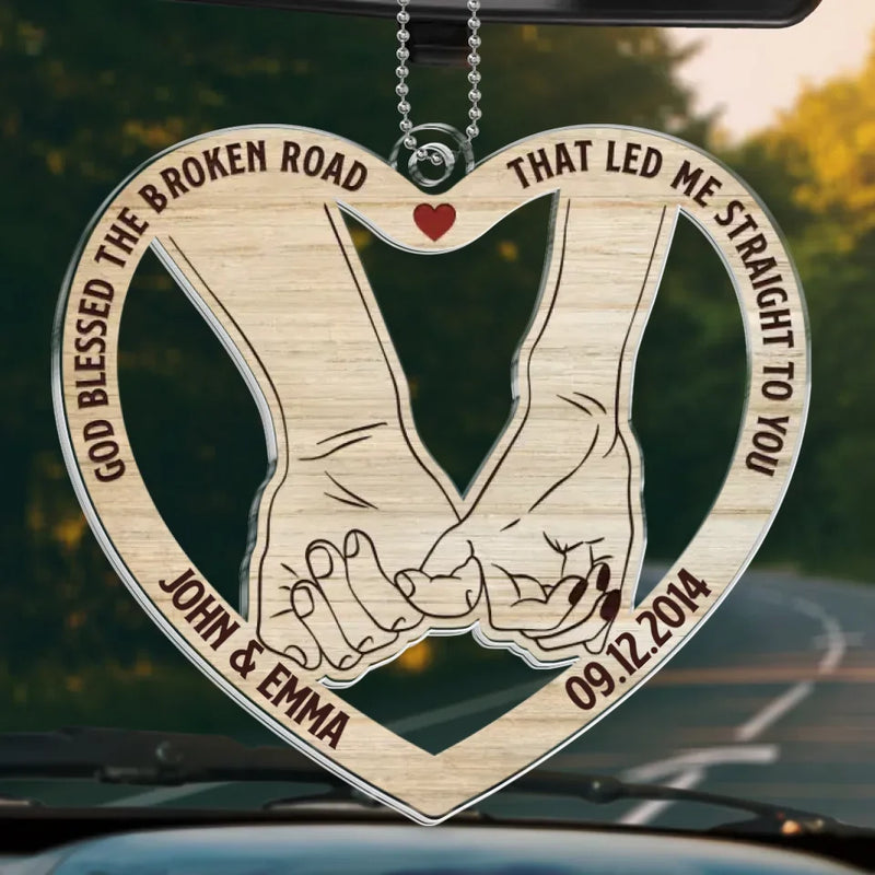 Get Home Safe - Couple Personalized Custom Car Ornament - Acrylic Custom Shaped - Christmas Gift For Husband Wife, Anniversary