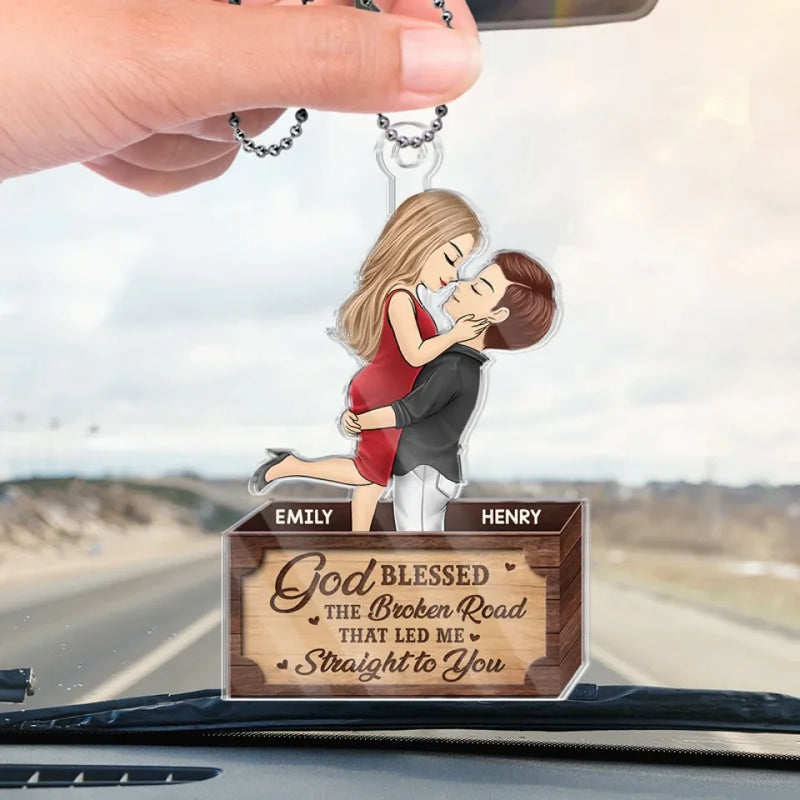 Custom Photo You Make My Heart Skip A Beat
 - Couple Personalized Custom Car Ornament - Acrylic Custom Shaped - Christmas Gift For Husband Wife, Anniversary