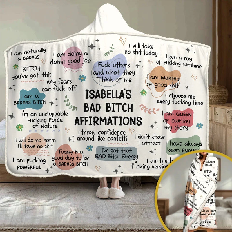 I Deserve Good Things - Affirmation Personalized Custom Snuggle Blanket, Hoodie Blanket - Christmas Gift For Yourself