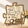 When I Met You I Found My Missing Piece - Couple Personalized Custom 2-Layered Wooden Plaque With Stand - Gift For Husband Wife, Anniversary