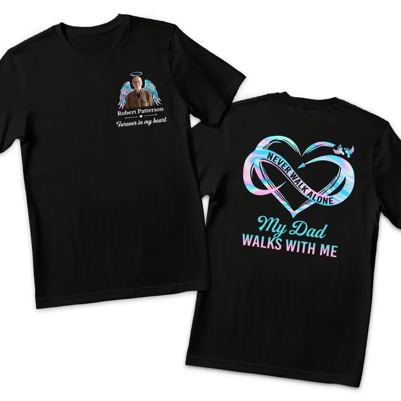 Custom Photo We Only Part To Meet Again - Memorial Personalized Custom Back And Front Printed Unisex T-shirt - Sympathy Gift For Family Members