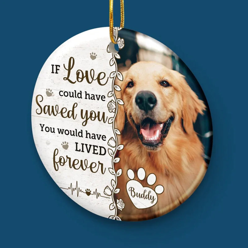 Custom Photo Until We Meet Again, My Loyal Friend - Memorial Personalized Custom Ornament - Ceramic Round Shaped - Christmas Gift, Sympathy Gift For Pet Owners, Pet Lovers