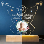 Custom Photo You’re In Our Hearts And Thoughts - Memorial Personalized Custom Shaped 3D LED Light - Sympathy Gift For Family Members