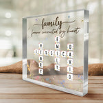 Family First, Always - Family Personalized Custom Square Shaped Acrylic Plaque - Christmas Gift For Family Members, Siblings, Brothers, Sisters