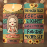 Custom Name Peace Love Light Gifts for Women - Personalized LED Candle